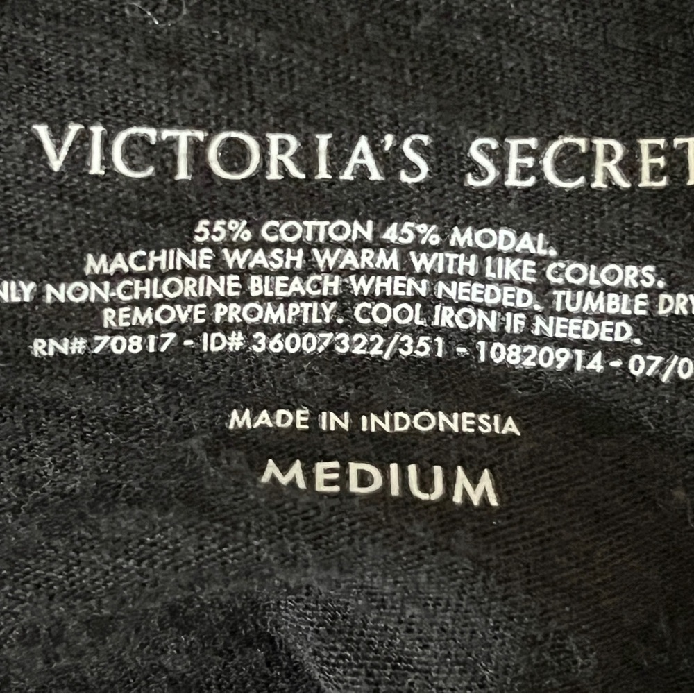 Victoria’s Secret Black Ruffle Lettuce Trim Burnout Long Tunic Tank Top M Lounge - Picture 6 of 11